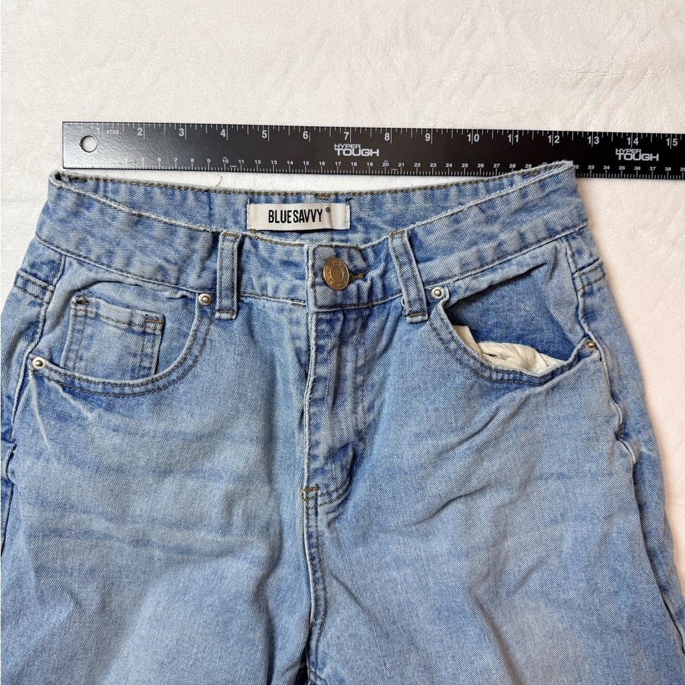 Blue Savvy Denim Women’s Size 3/26  Straight Ankle Jeans Mom High Rise Loose - Picture 7 of 10